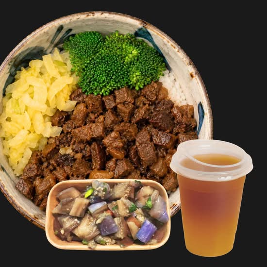 Braised Beef Rice Bowl Combo 小牛滷飯套餐